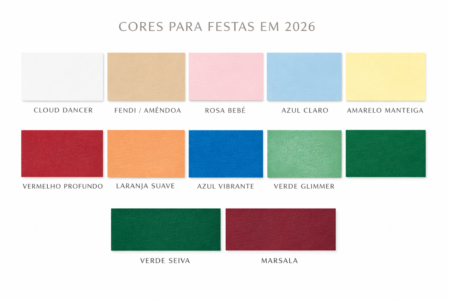 Cores para 2026